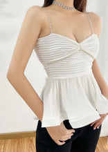 Load image into Gallery viewer, White Knitted Bustier Blouse

