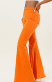 Orange Wide Leg Denim Pants