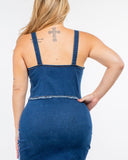 Patchwork Denim Dress (PLUS)