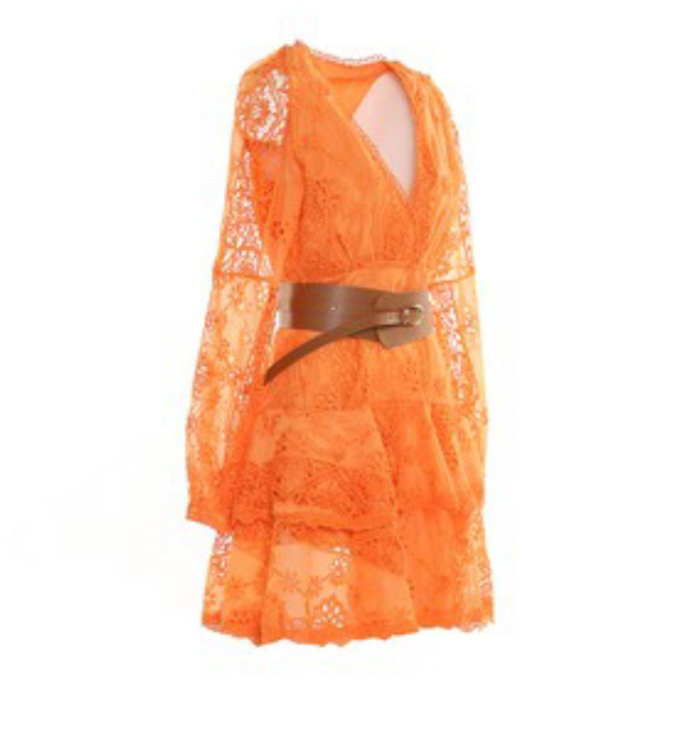 “Tanah” Orange Lace Dress