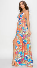 Load image into Gallery viewer, Orange Multi-Colored Print Maxi Dress
