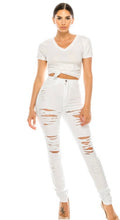 Load image into Gallery viewer, White Skinny Jeans w/Slits

