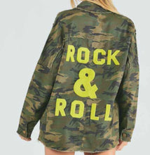 Load image into Gallery viewer, Olive Rock &amp; Roll Camo Shirt/Jacket (PLUS)
