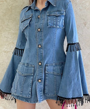 Load image into Gallery viewer, Denim Embellished Mini Dress/Jacket
