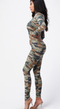 Olive Camo Jumpsuit Set