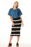 Braided Lines Denim Top