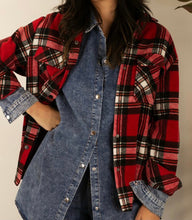 Load image into Gallery viewer, Red &amp; Black Plaid Jacket/Top
